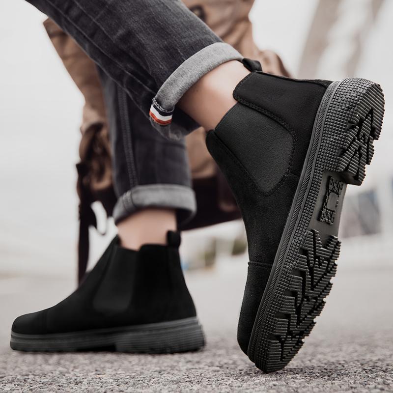 Men Suede Leather Shoes Man Chelsea Boots British Style Outdoor Mens Ankle Boots for Men