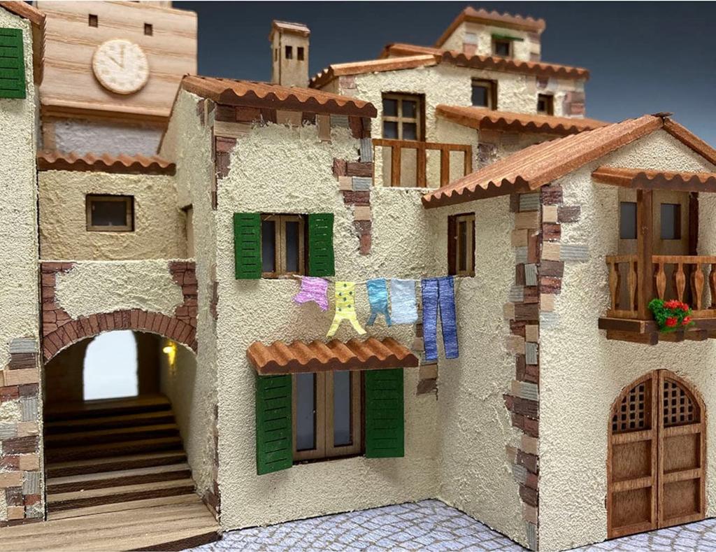 Woody Joe 1/87 European Streets Series, Italy, Wooden Model Assembly Kit