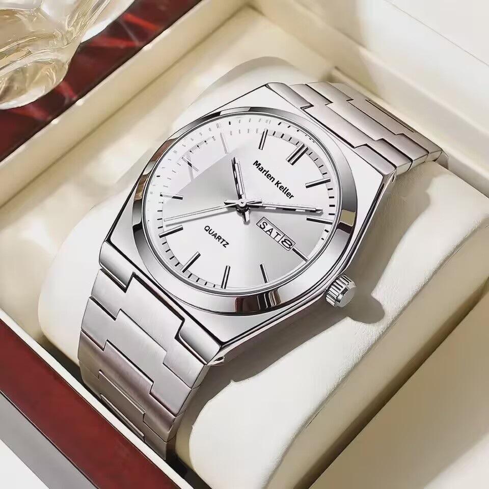 Luxury Quartz Man Wristwatch Sport Men Watches Waterproof Luminous Date Week Stainless Steel Men's Watch