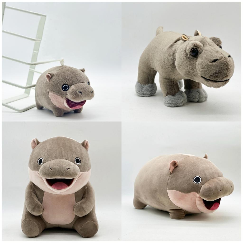 Cute Moo Deng Plush Toy Around Hippopotamus Bouncing Pig Dwarf Hippopotamus Birthday Gift Toys for Kids Home Decor