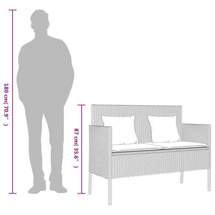 VidaXL Banc de Jardin avec Coussins, Siège de Patio, Chaise de Terrasse, Meuble de Parc Arrière-cour Balcon Extérieur, Beige 365775