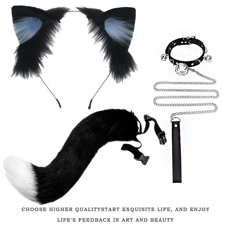 Handmade Cat Ears & Tail Set: Cute Cosplay Hair Accessories for Catgirl