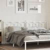 VidaXL White Metal Headboard 200 Cm, Headboard, Metal Headboard,, Headboard for Double Bed, White Headboard 376215
