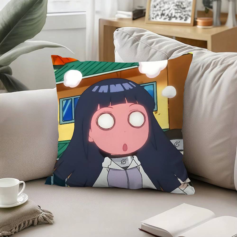 Cute H-Hinata Hyuga Pillow Case Sofa And Living Room Decorative Cushion Covers Dust-proof And Mite-proof Invisible Zipper