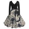 Halloween Print Flare Dress For Damer Langermet Kjole Fritidskjoler