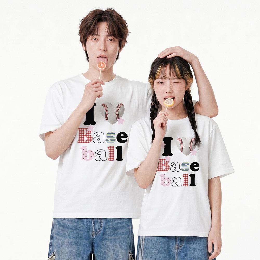Wideusseom Love Format I Love Baseball T-Shirt (Type A)