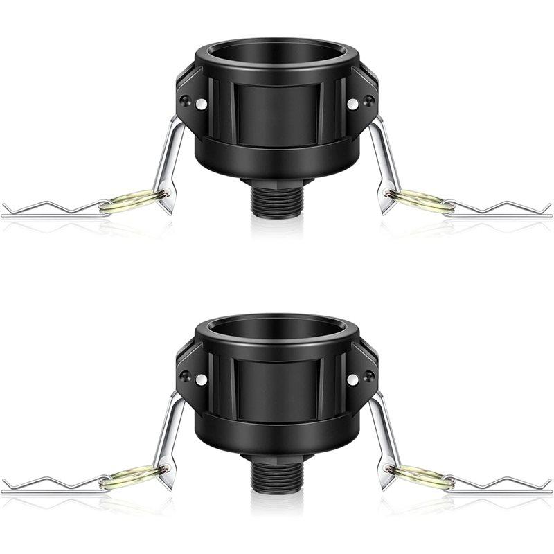 

A25F-IBC Tote Fittings 2 Inch Tank Drain Adapter 2Pcs 275 330 Gallon With Camlock Garden Hose Connection чёрный