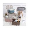 Foldable Fabric Storage Basket, Box with Cotton Rope Handles for Toys, Wardrobe, Bedroom (blue, Small)