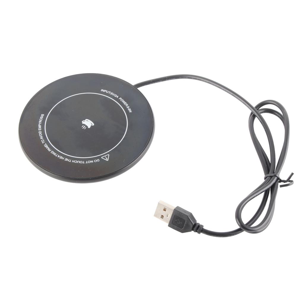 Podložka na ohrievanie šálky Čierna USB 40 stupňov Konštantná teplota Ohrievacia podložka na hrnček na mlieko 10,2 cm