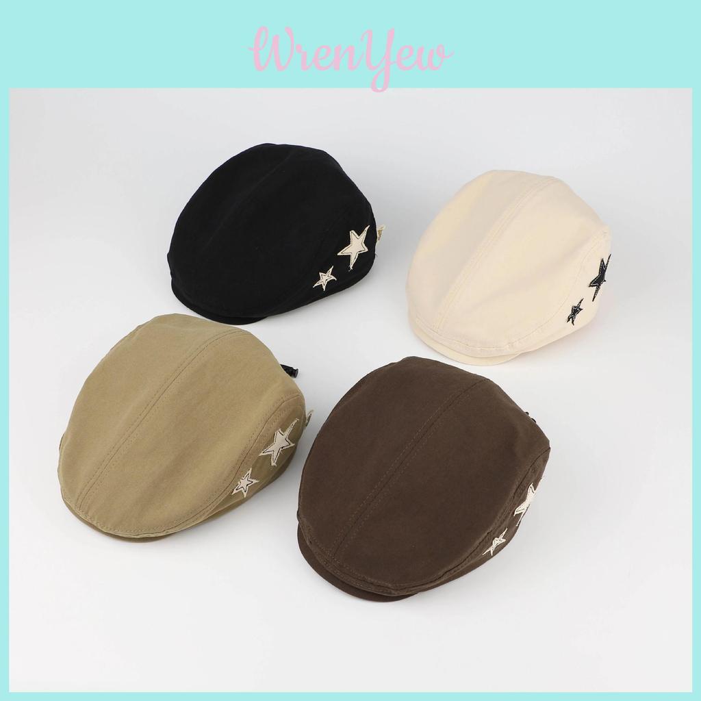 Kids Summer Beret Cap With Round Crown Short Brim Sunshade For Toddlers