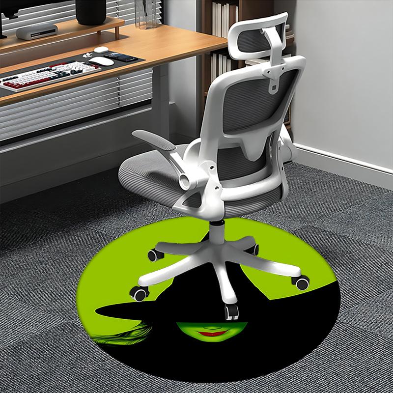 

Witch Hat,Green Face Chair mat Round Rug Office carpet, Machine Washable, Non slip, Suitable for Living Rooms, Bedrooms 80cm