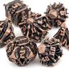 7 ks Copper Bat Kovové kostky Pevný kov Polyedrická sada kostek Vhodné pro RPG stolní hry Karetní hra