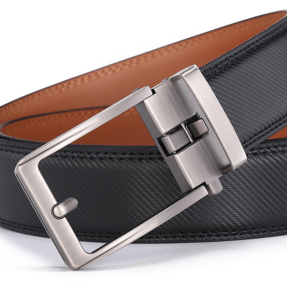 Men's Genuine Leather Belt with Automatic Buckle - High-End Fashion Casual Waistband