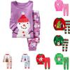 Christmas Children Autumn Pajamas Set Multiple Patterns Cotton Blend Clothing