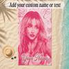 Beach TowelSabrina Carpenter Custom Name Text Personalized Soft Towel for Beach Pool Indoor Home Decor Gift