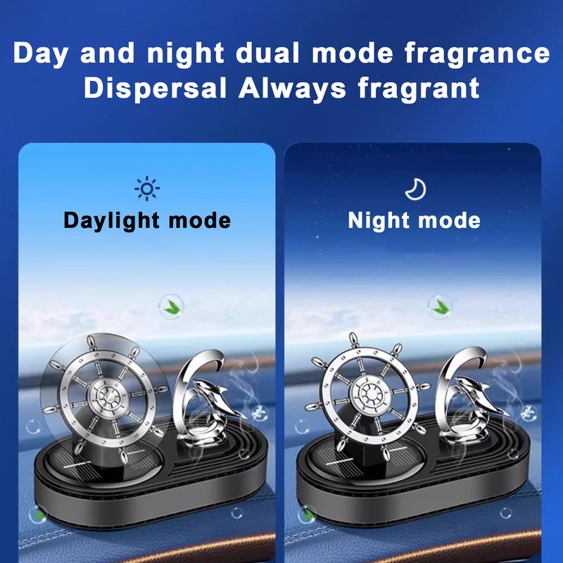 Car Scents Air Freshener Solar Scents Diffuser For Car Portable Car Solar Energy Rotating Air Freshener For Cars RVs Trucks