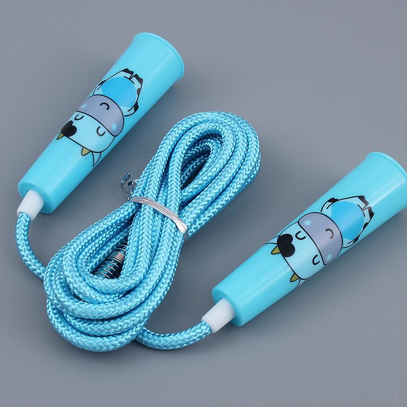Adjustable Cartoon Handle Jump Rope for Kids - Cotton  PVC Rope