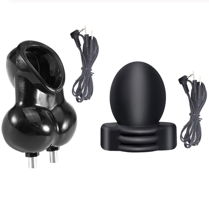 Electric Shock Scrotum Bondage Sleeves,SM Male Glans Electro Stimulator Massage Cup,Electro Sex Chastity Cage Cock Ring  Toy