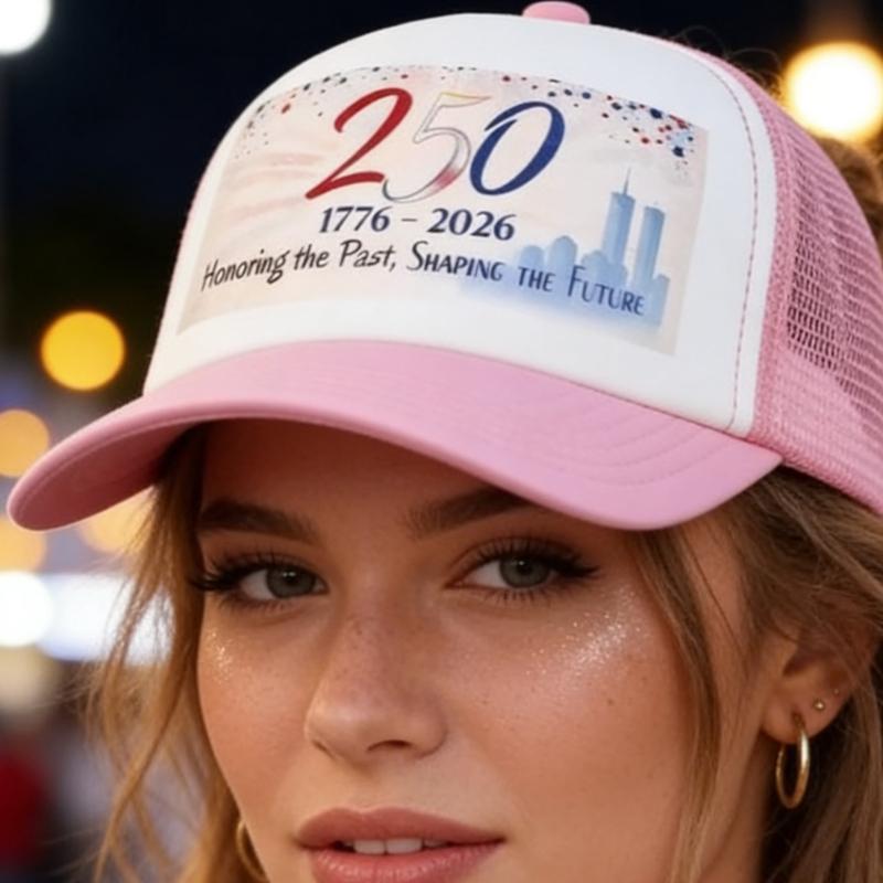 

1pc United States of America 250th Anniversary 1776-2026 Foam Trucker Hats Unisex Breathable Mesh Snapback Cap Sturdy Sun Hat Adjustable