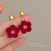 Amber Coffee French Retro Luxury Earrings - Women's Elegant Studs with Niche Design