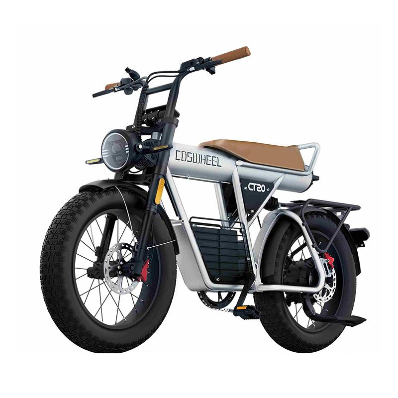 Coswheel elektromos felnőtt kerékpár CT20 2000W 48V 25AH maximális hatótávolság akár 140KM nagy 20 hüvelykes gumiabroncsok ebike mountain bike elektromos kerékpár ezüst