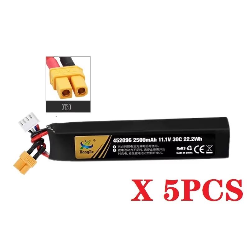 Water Gun Airsoft 11.1V 3S 2500mAh 30C 452096 LiPo Battery T/Tamiya/XT30 Plug for Airsoft BB Air Pistol Electric Toys Guns Parts