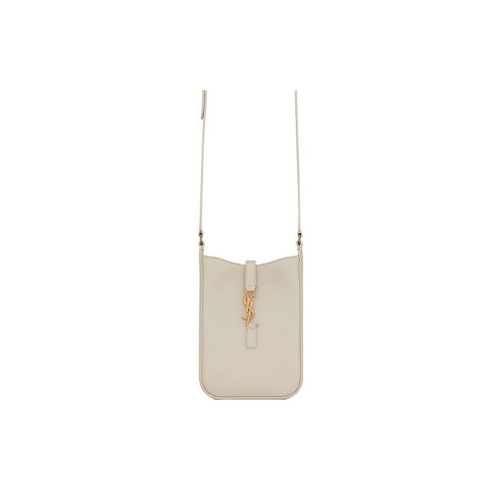Yves Saint Laurent Ysl Le5A7 Gold Logo Hakenverschluss Mini Schultertasche Crossbody Tasche Damen Taschen Weiß 735214-2R20W-9207