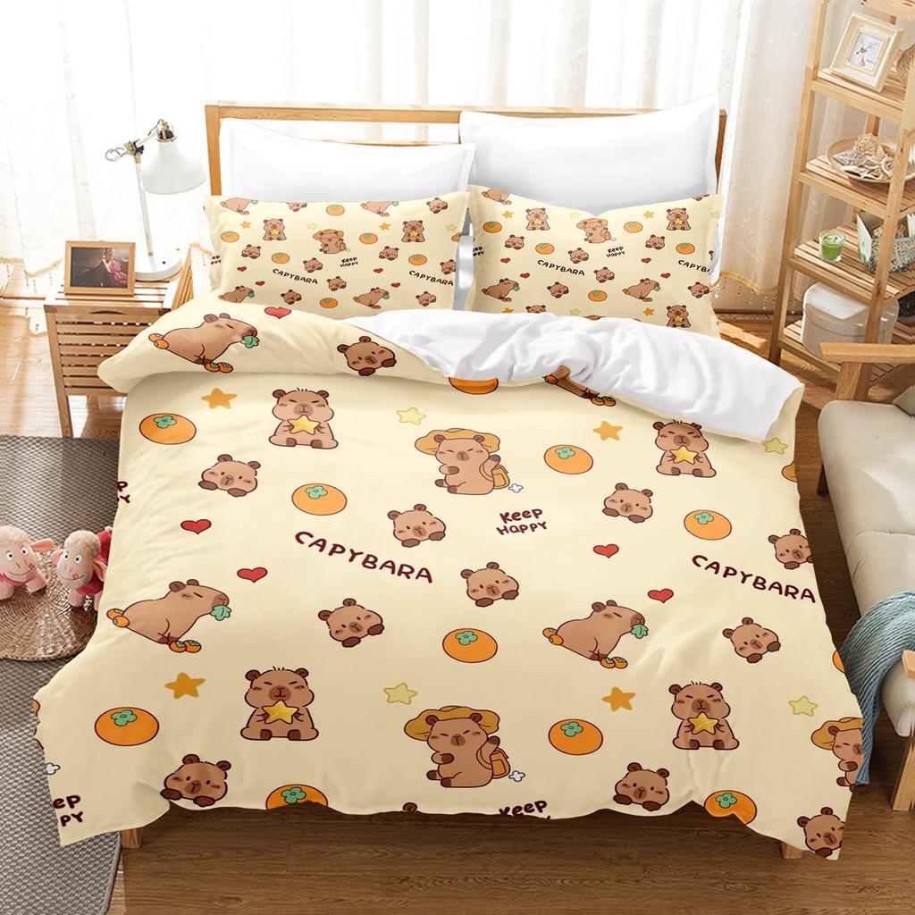 Kapibala Duvet Cover Set Comforter Bedding 3D Children'S Bedding Set 3-Piece King Size