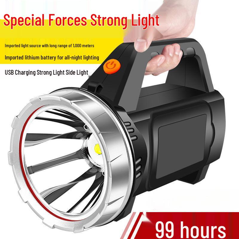 Rechargeable High-Power Handheld Spotlight - Super Bright, Long-Range, Extended Battery Life, Ideal for Outdoor, Special Forces, and Household Use
