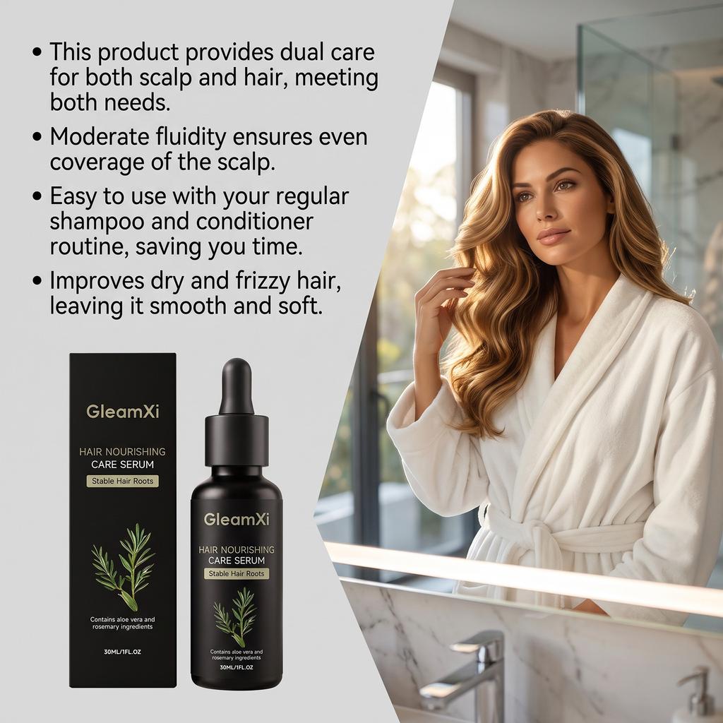 GleamXi Rosmarin Aloe Vera Haarpflege-Essenz Leichtes Sanftes Kopfhautreinigung Glättendes Serum 200ml