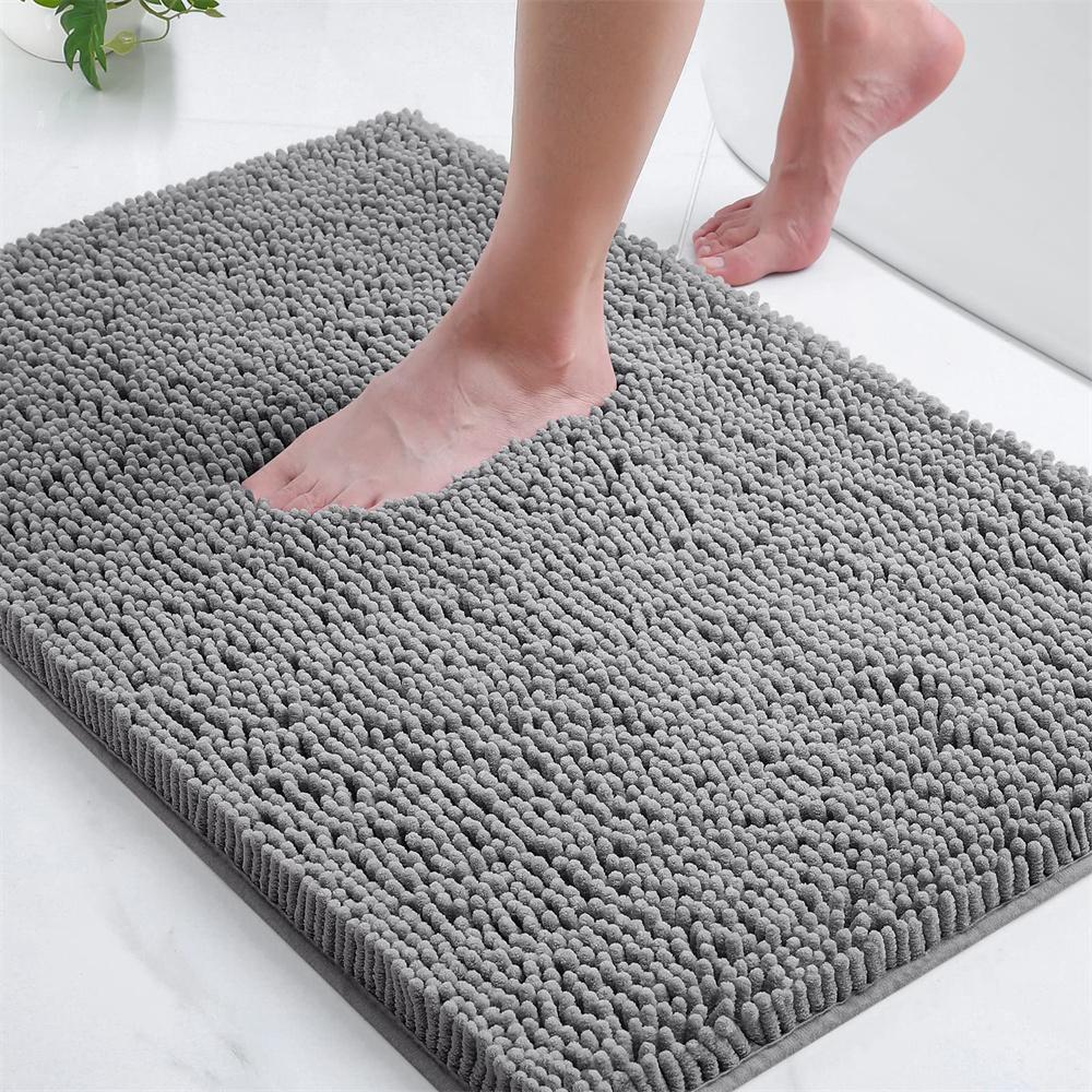 Olanly Super Absorbent Bathroom Rug Luxury Chenille Bath Mat Plush Non-slip Shower Mat Bathroom Carpet Welcome Deal Floor Mats