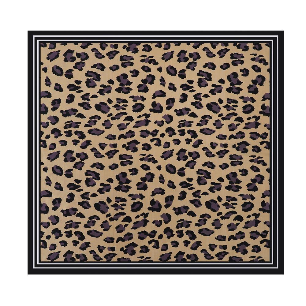 Women's Fashion Leopard Print Head Scarf 90cm Silk Scarf Temperament Scarf New Ladies Square Scarf Sun Shawl