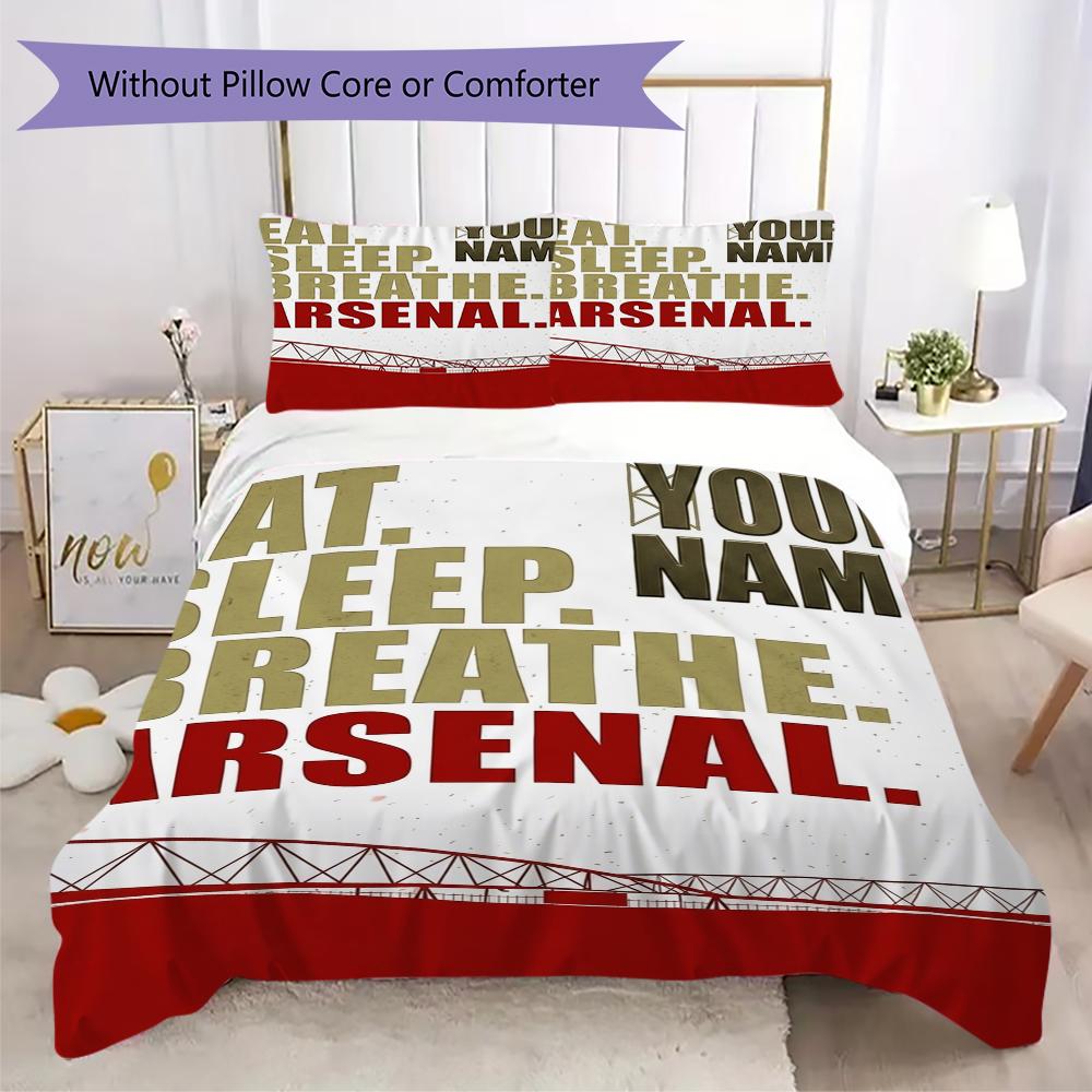 Custom Name Arsenal ARSENAL Bedding,Quilt Set Quilt Cover Pillowcase Home Birthday Gift(1 * Duvet Cover + 2 * Pillowcase, Without Core)_xia