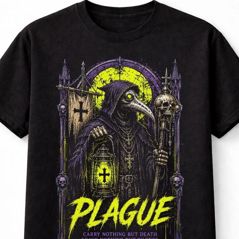 Plague Reaper Gothic Plague Doctor Skull Horror Unisex TShirt S