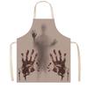 Funny Prank Gift Halloween Butcher Apron with Realistic Blood Stain, Washable Protective Work Apron, Spooky Kitchen Decor Horror Costume Prop