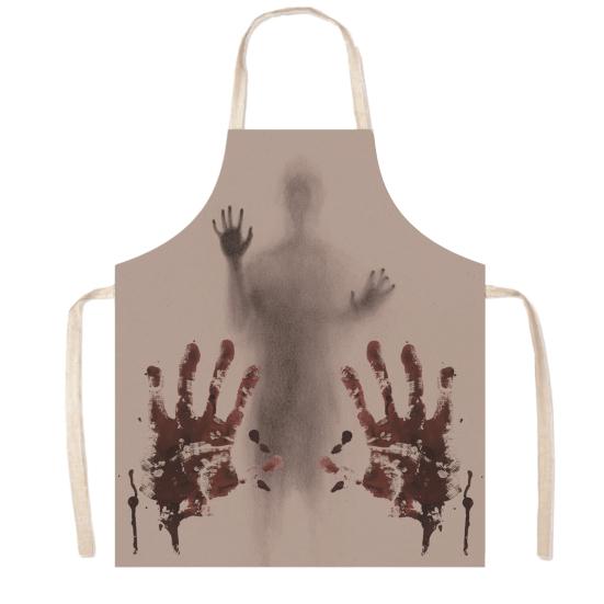 Funny Prank Gift Halloween Butcher Apron with Realistic Blood Stain, Washable Protective Work Apron, Spooky Kitchen Decor Horror Costume Prop