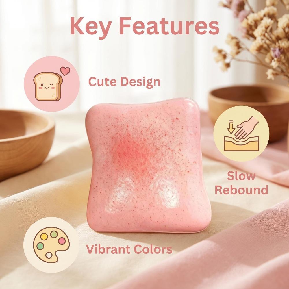1Pc Butter Toast Bread Squishy Toy Stress Relief Soft Slow-Rise Anti-Anxiety Sensory Fidget  Adults Adhd Simulation Relax Play