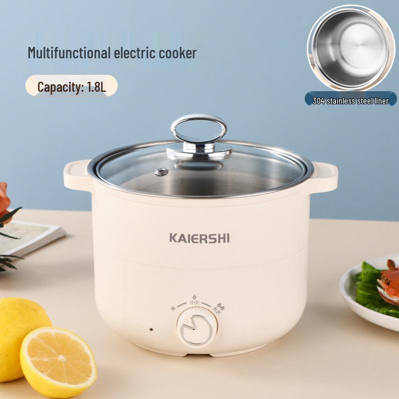 

Мини Электрическая Кастрюля из Нержавеющей Стали 304 для Общежитий – Многофункциональная Лапшеварка с Двойными Ручками 18CM Single Layer