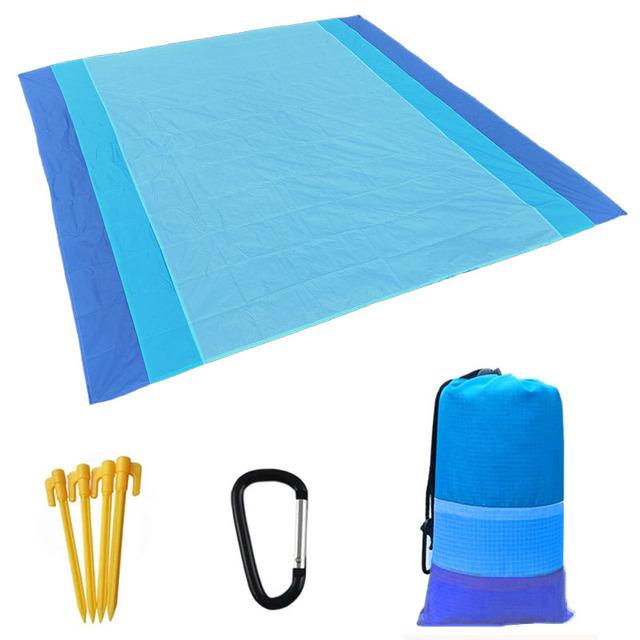 Oversized Beach Towel Mat Sand Free Beach Wind Proof Waterproof Picnic Blankets Beach Mat Oversized Pocket Picnic 4 Anchor