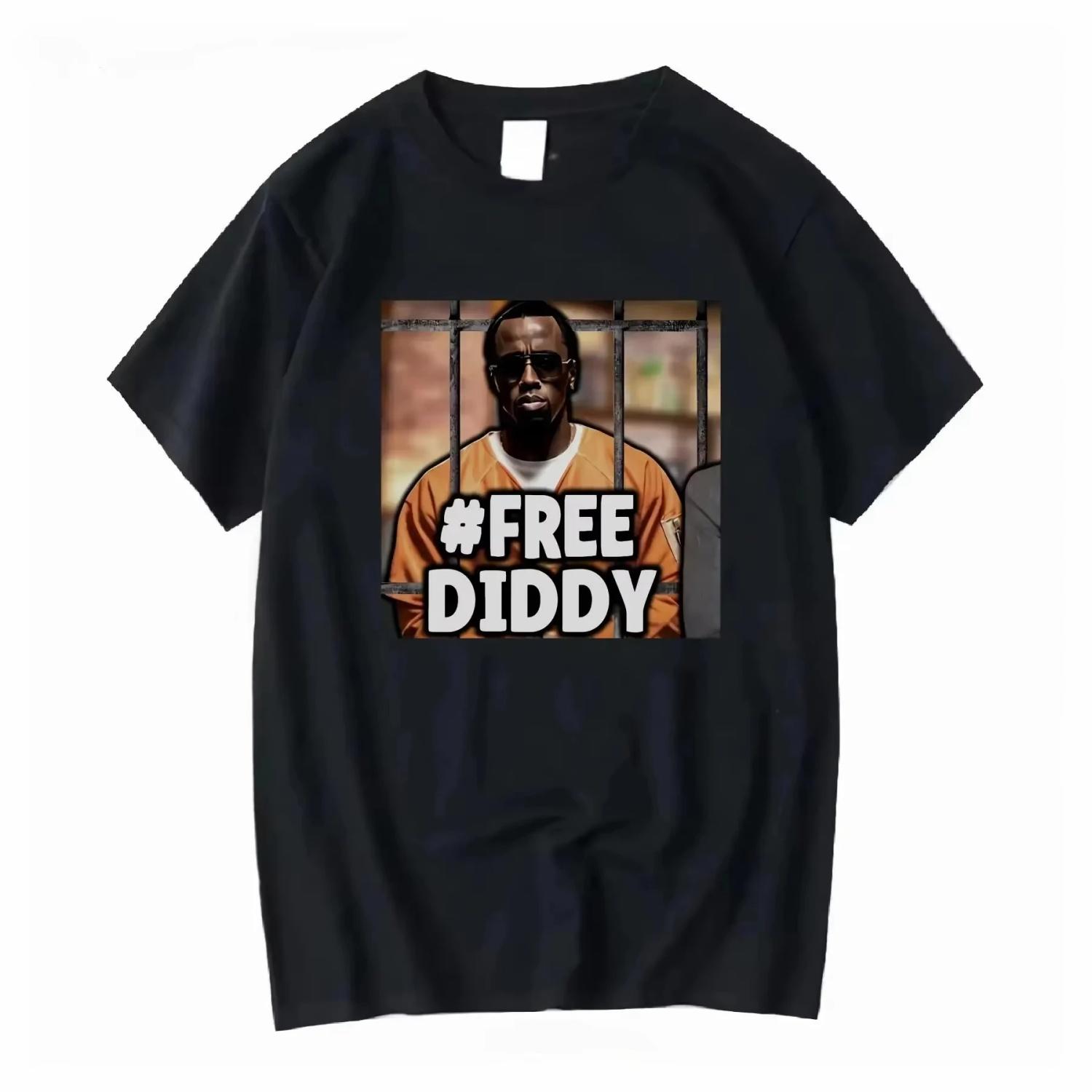 

Free Diddy T Shirt Freediddy P Rapper Vintage Washed Unisex Designer Clothes Fashion Graphic Versatile Stylish Stretched Tops S чёрный