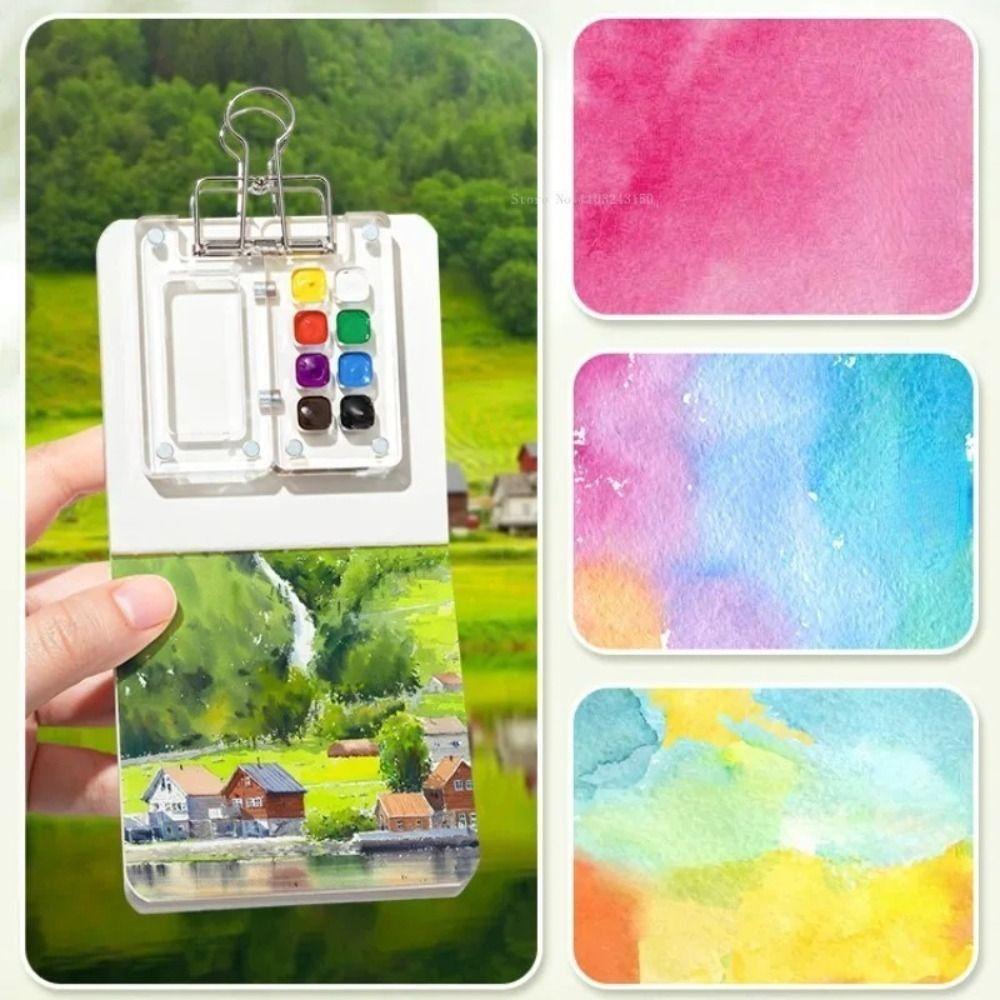 Quicksand Watercolor Paint Palette Magnetic Travel Painting Tray Paint Pigment Box Travel