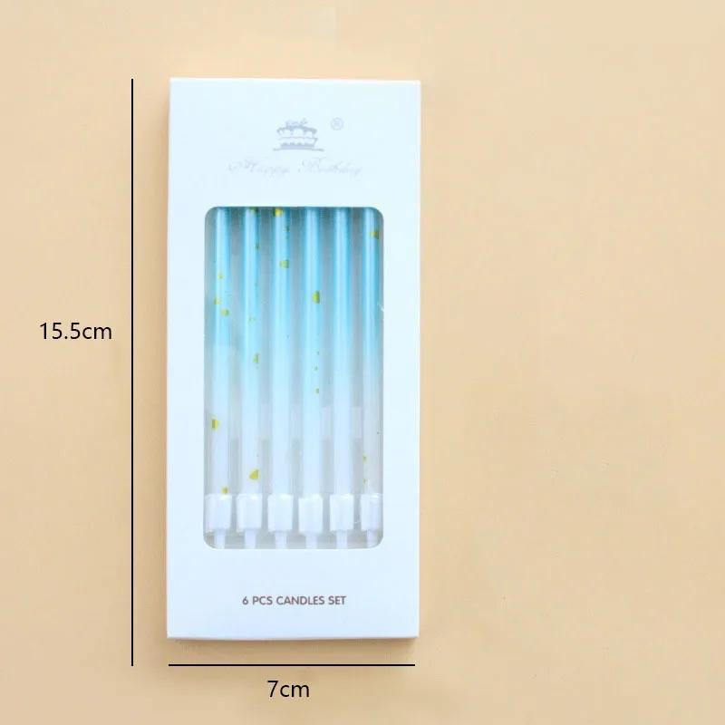 6 Pcs Long Colored Birthday Candles Stitch Sticks Funny Pink Candle Wedding Deco And Ritual Accessories Party Supplies Candles