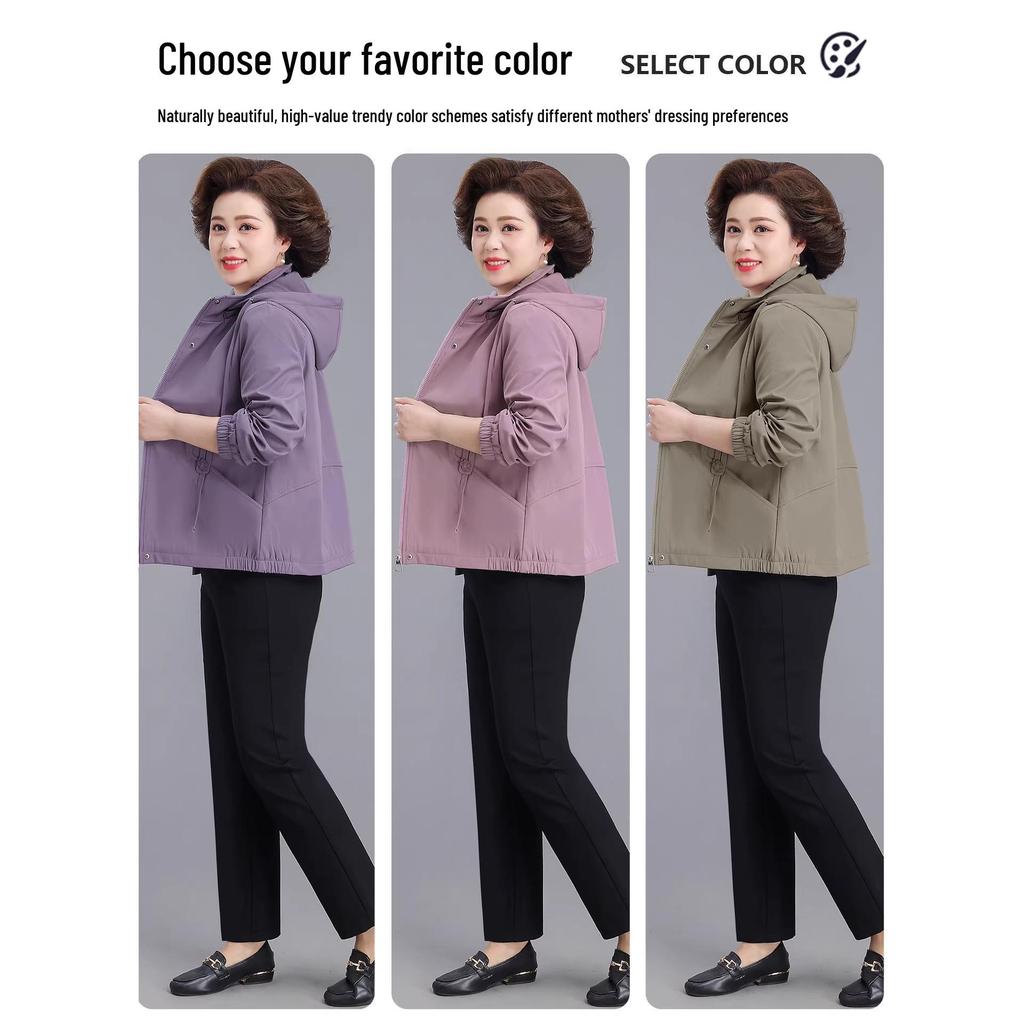 Mother's Day Spring Windbreaker Jacket for Middle-aged Women