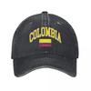Berretti da Baseball con Bandiera Colombiana Vintage Usurati Cotone Snapback per Uomo Donna Estivi All'aperto Regolabili