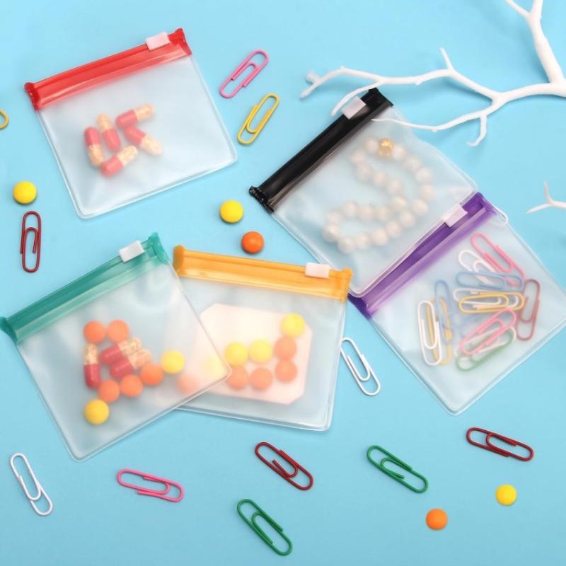 7/21 Peças Sacos Porta-Pílulas Reutilizáveis com Zíper Organizador de Medicamentos Autovedantes Translúcidos Sacos para Medicamentos Sacos de Viagem