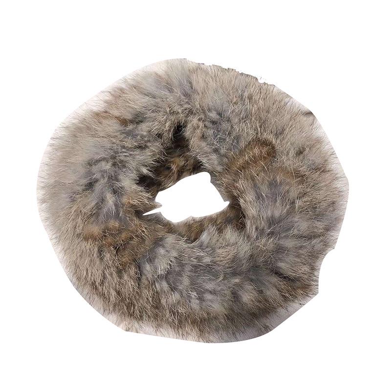 Celebrity-Inspired Rabbit Fur Knitted Scarf and Plush Hat Set for Women - Autumn/Winter Trend
