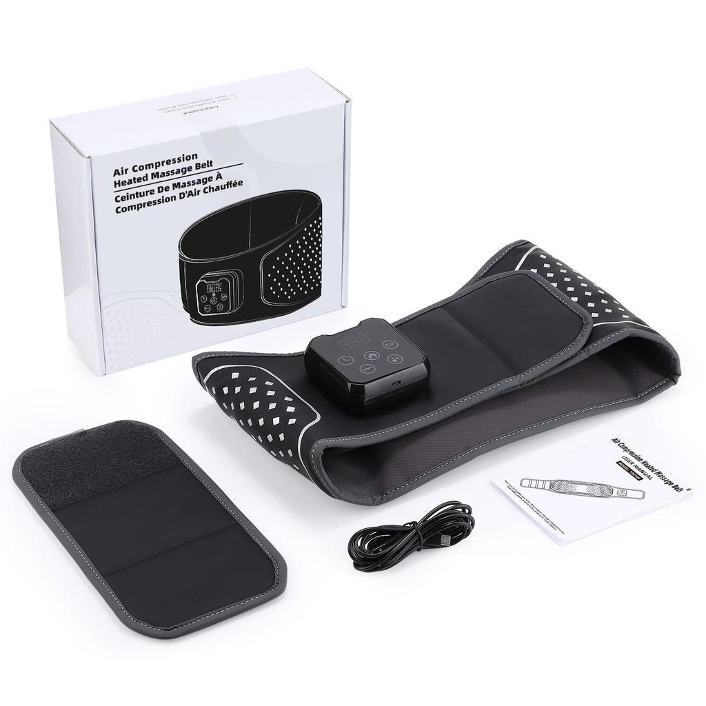 USB Rechargeable Heated Massage Waist Belt with Red Light Therapy