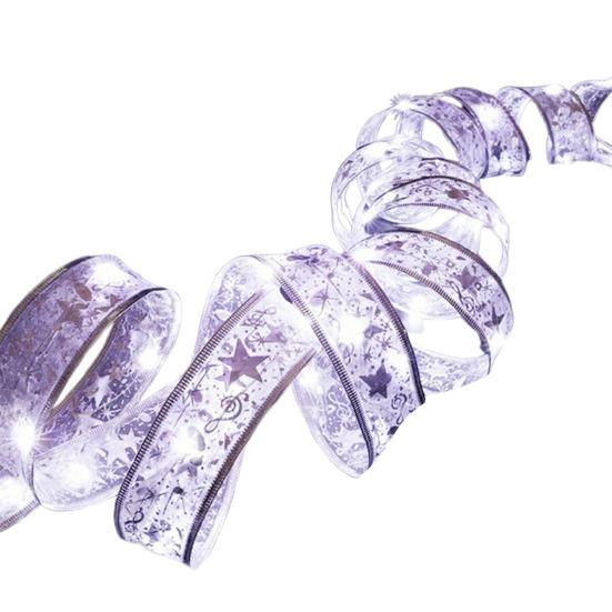 Christmas Ribbon Light Waterproof Bendable Design Soft Glow Battery-Powered Indoor/Outdoor LED String Light