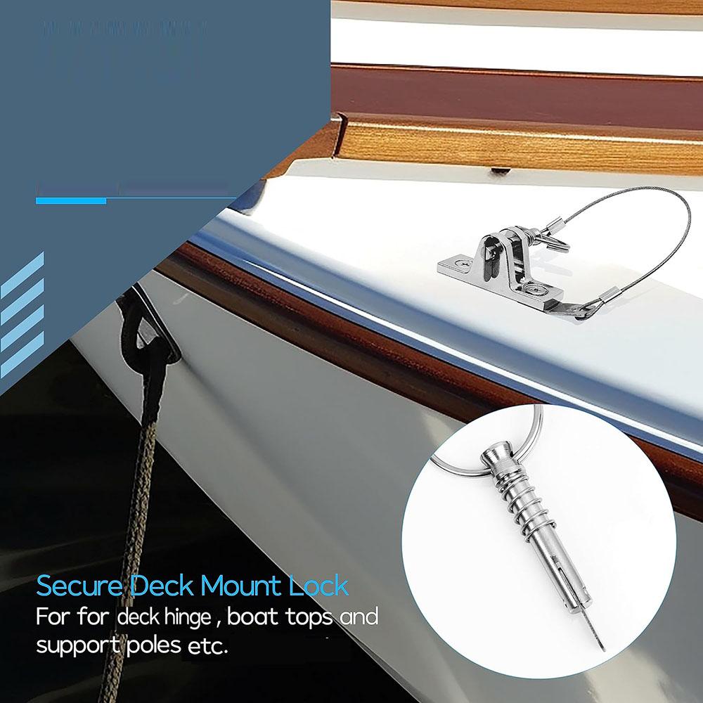 4x 316 Stainless Steel Quick Release Pins Boat Bimini Top Quick Release Pin 1/4