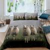 Funny Sheep King Queen Bedding Set Kids Farm Animal Duvet Cover White Little Lamb Comforter Cover 2/3pcs Polyester Quilt Cover